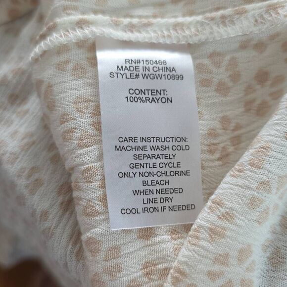 Market & Spruce Women's Size XL Tan Cream Zoa Button Down Blouse - Picture 3 of 6